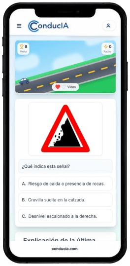 Juego interactivo con preguntas del teórico en ConducIA