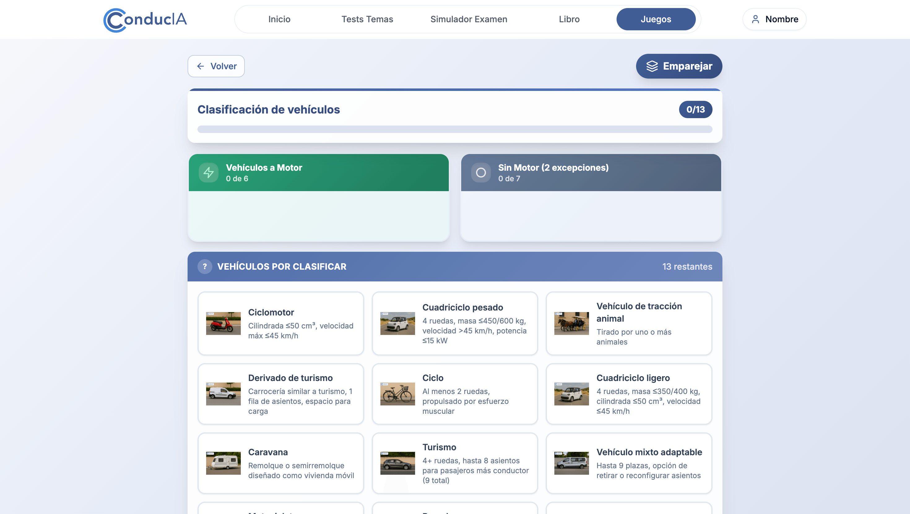 Vehicle Classification Game