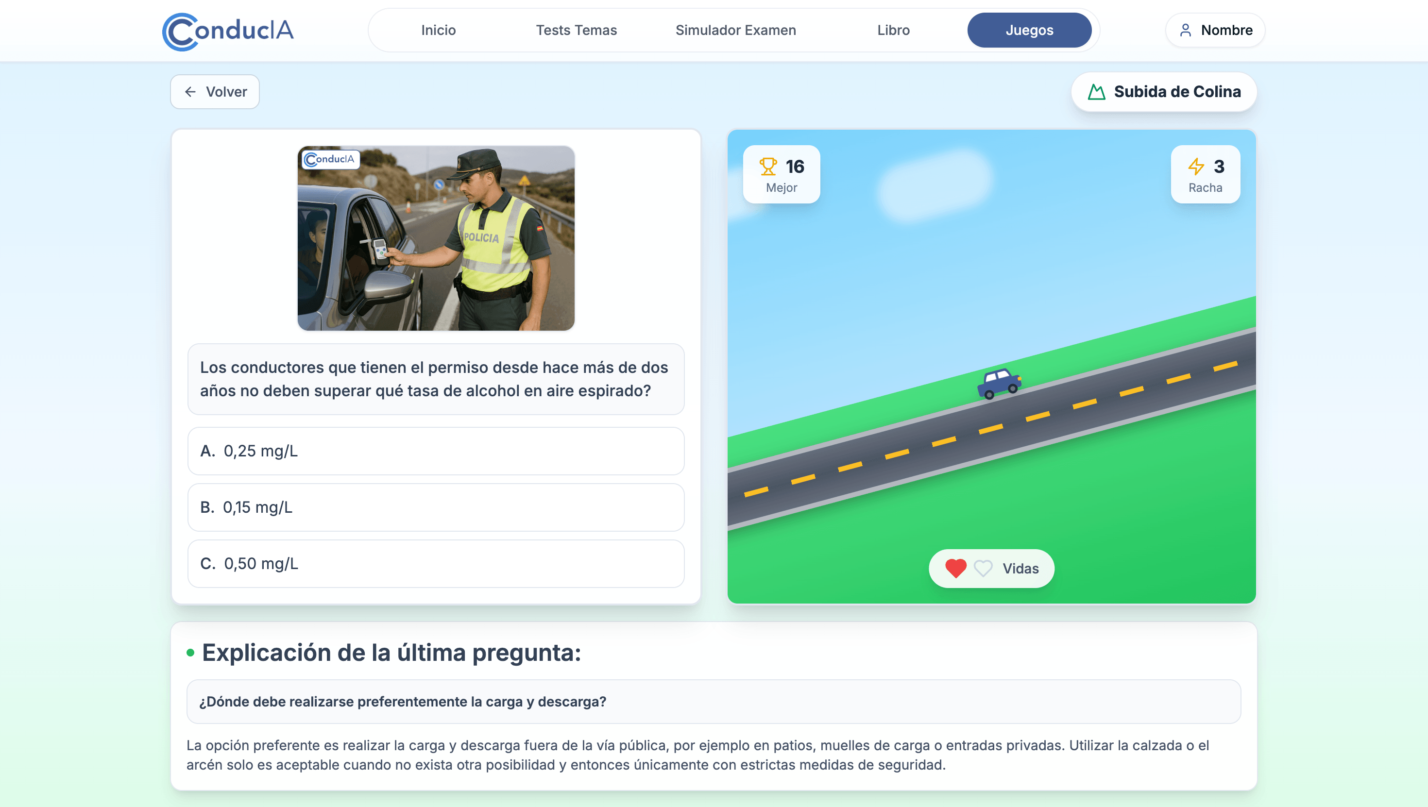 Hill Climb Mini-game